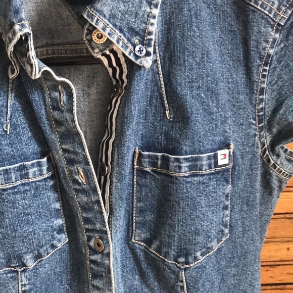 Vintage Tommy Hilfiger Y2K Denim Short Sleeve Dress - Picture 7 of 15
